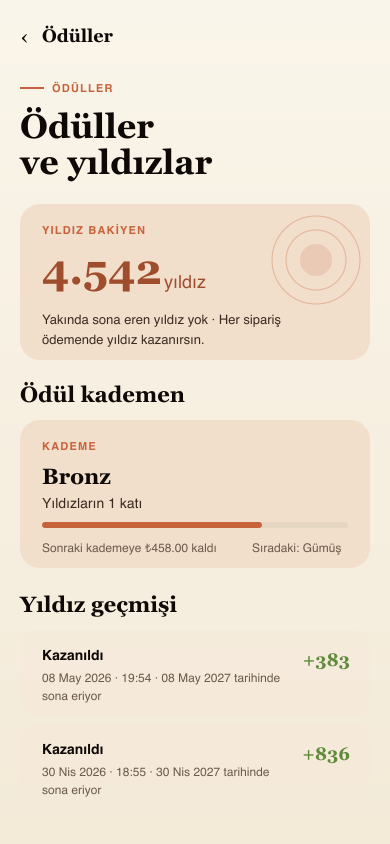 Points and loyalty screen in the kafeOS demo app